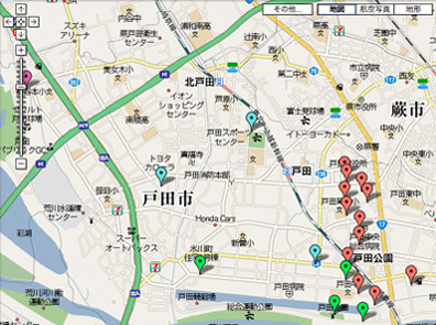 トコバス（戸田市コミュニティバス）バス停リポートマップ